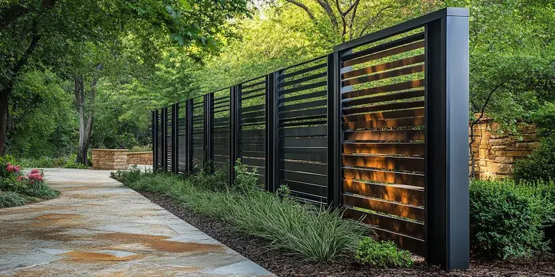 Moderne Gartengestaltung mit Zäunen aus Polen